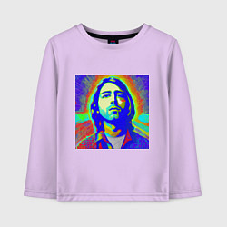 Лонгслив хлопковый детский Kurt Cobain Glitch Art, цвет: лаванда