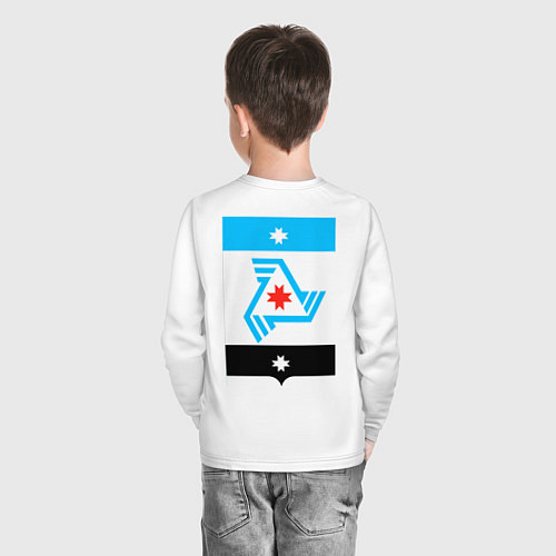 Детский лонгслив Балезинский район / Белый – фото 4