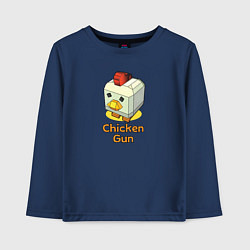 Лонгслив хлопковый детский Chicken Gun: цыпленок, цвет: тёмно-синий