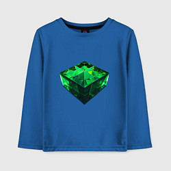 Лонгслив хлопковый детский Куб из зелёного кристалла, цвет: синий