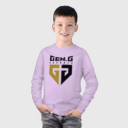 Лонгслив хлопковый детский Gen G Esports лого, цвет: лаванда — фото 2