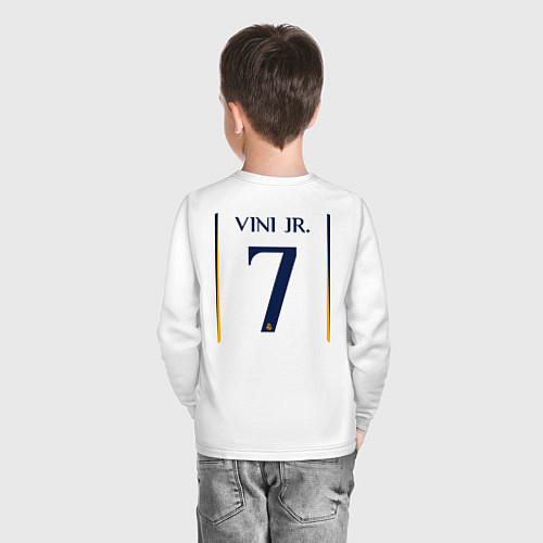 Детский лонгслив Винисиус Жуниор ФК Реал Мадрид форма 2324 домашняя / Белый – фото 4