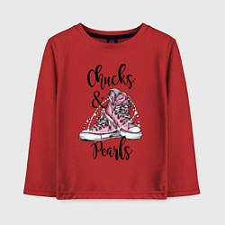 Лонгслив хлопковый детский Chucks and pearls, цвет: красный