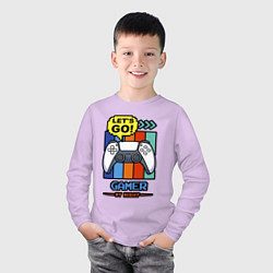 Лонгслив хлопковый детский Gamer by night, цвет: лаванда — фото 2