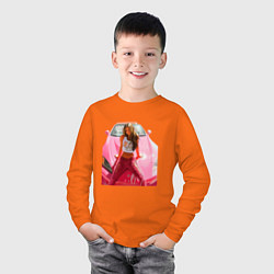 Лонгслив хлопковый детский Суши Девон Аоки Honda s2000, цвет: оранжевый — фото 2