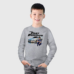 Лонгслив хлопковый детский Брайан ОКоннер Nissan Skyline R34, цвет: меланж — фото 2