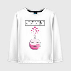 Лонгслив хлопковый детский Химия любви - для нее, цвет: белый