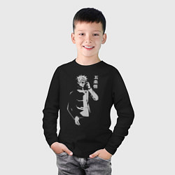 Лонгслив хлопковый детский Годжо студент, цвет: черный — фото 2