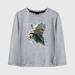 Лонгслив хлопковый детский Портрет Ведьмака, цвет: меланж