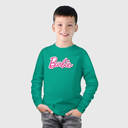Лонгслив хлопковый детский Barbie title, цвет: зеленый — фото 2