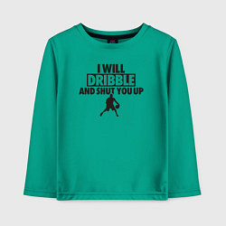 Лонгслив хлопковый детский I will dribble, цвет: зеленый