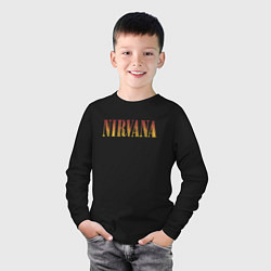 Лонгслив хлопковый детский Nirvana logo, цвет: черный — фото 2