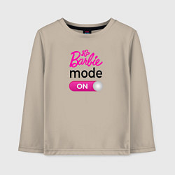 Лонгслив хлопковый детский Барби мод, цвет: миндальный