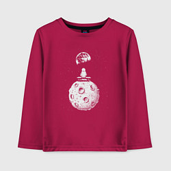 Лонгслив хлопковый детский Moon spaceman, цвет: маджента