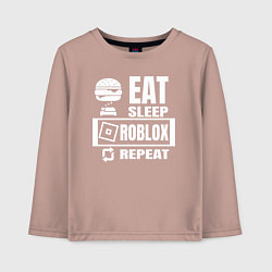 Лонгслив хлопковый детский Роблокс на повторе, цвет: пыльно-розовый