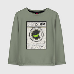 Лонгслив хлопковый детский Стиральная машина, цвет: авокадо