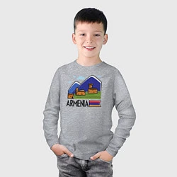 Лонгслив хлопковый детский Горная Армения, цвет: меланж — фото 2