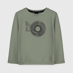 Лонгслив хлопковый детский Vinyl style, цвет: авокадо