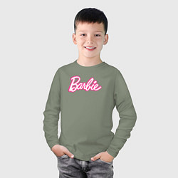 Лонгслив хлопковый детский Барби Фильм Логотип, цвет: авокадо — фото 2