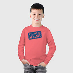 Лонгслив хлопковый детский Welcome to Armenia, цвет: коралловый — фото 2