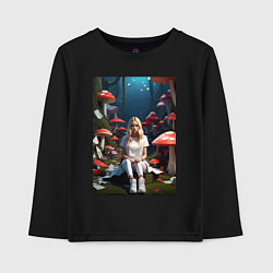 Лонгслив хлопковый детский Alice in Wonderland, цвет: черный