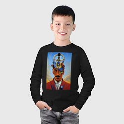 Лонгслив хлопковый детский Salvador Dali - surrealism, цвет: черный — фото 2