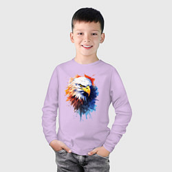 Лонгслив хлопковый детский Граффити с орлом, цвет: лаванда — фото 2