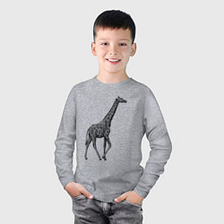 Лонгслив хлопковый детский Жираф гуляет, цвет: меланж — фото 2