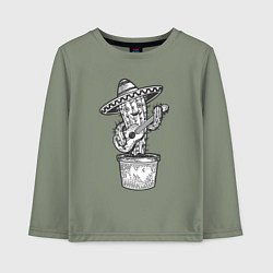 Детский лонгслив Кактус с гитарой