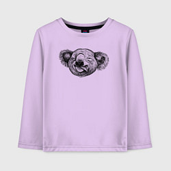 Лонгслив хлопковый детский Коала голова, цвет: лаванда