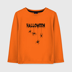 Лонгслив хлопковый детский Хэллоуин весёлые пауки, цвет: оранжевый