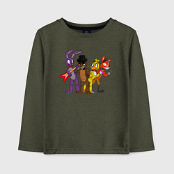 Лонгслив хлопковый детский Команда FNAF, цвет: меланж-хаки