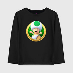 Лонгслив хлопковый детский Тоад значок, цвет: черный