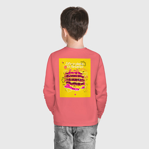 Детский лонгслив Barbie girl / Коралловый – фото 4