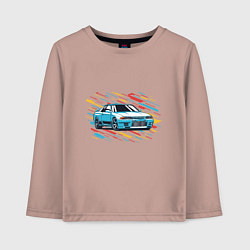 Лонгслив хлопковый детский Nissan Skyline R32 GTR, цвет: пыльно-розовый