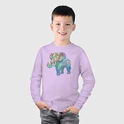 Лонгслив хлопковый детский Beautiful elephant, цвет: лаванда — фото 2
