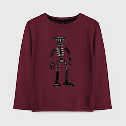Лонгслив хлопковый детский Эндоскелет fnaf, цвет: меланж-бордовый