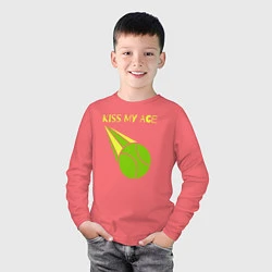 Лонгслив хлопковый детский Tennis ace, цвет: коралловый — фото 2