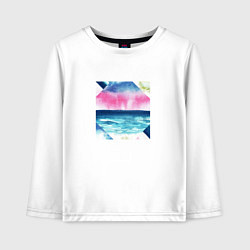 Лонгслив хлопковый детский Абстрактное море закат рассвет, цвет: белый