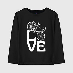Лонгслив хлопковый детский Любовь велосипедиста, цвет: черный