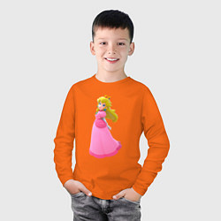 Лонгслив хлопковый детский Принцесса Пич, цвет: оранжевый — фото 2
