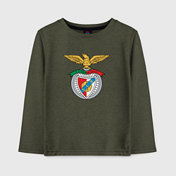 Лонгслив хлопковый детский Benfica club, цвет: меланж-хаки