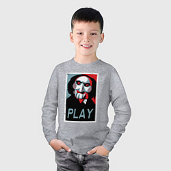 Лонгслив хлопковый детский Play saw, цвет: меланж — фото 2