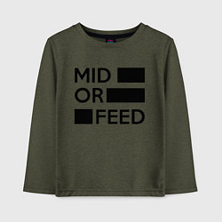 Лонгслив хлопковый детский Mid or feed, цвет: меланж-хаки