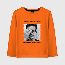 Лонгслив хлопковый детский Depeche Mode - Andy Fletcher, цвет: оранжевый