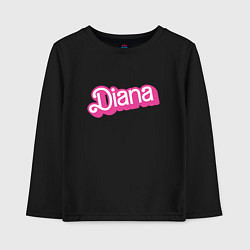 Лонгслив хлопковый детский Diana - retro Barbie style, цвет: черный