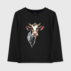 Лонгслив хлопковый детский Злая корова, цвет: черный