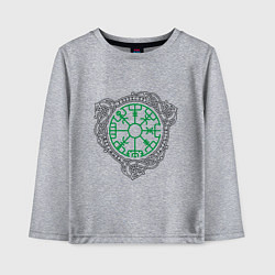 Лонгслив хлопковый детский Компас викингов вегвизир, цвет: меланж