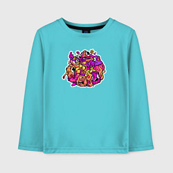 Лонгслив хлопковый детский Doodle, цвет: бирюзовый