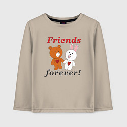 Лонгслив хлопковый детский Friends forever, цвет: миндальный